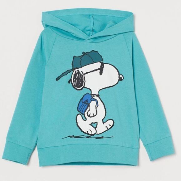 Jersey Hoodie Turquoise/Snoopy-‎ Worn Once - Picture 1 of 4